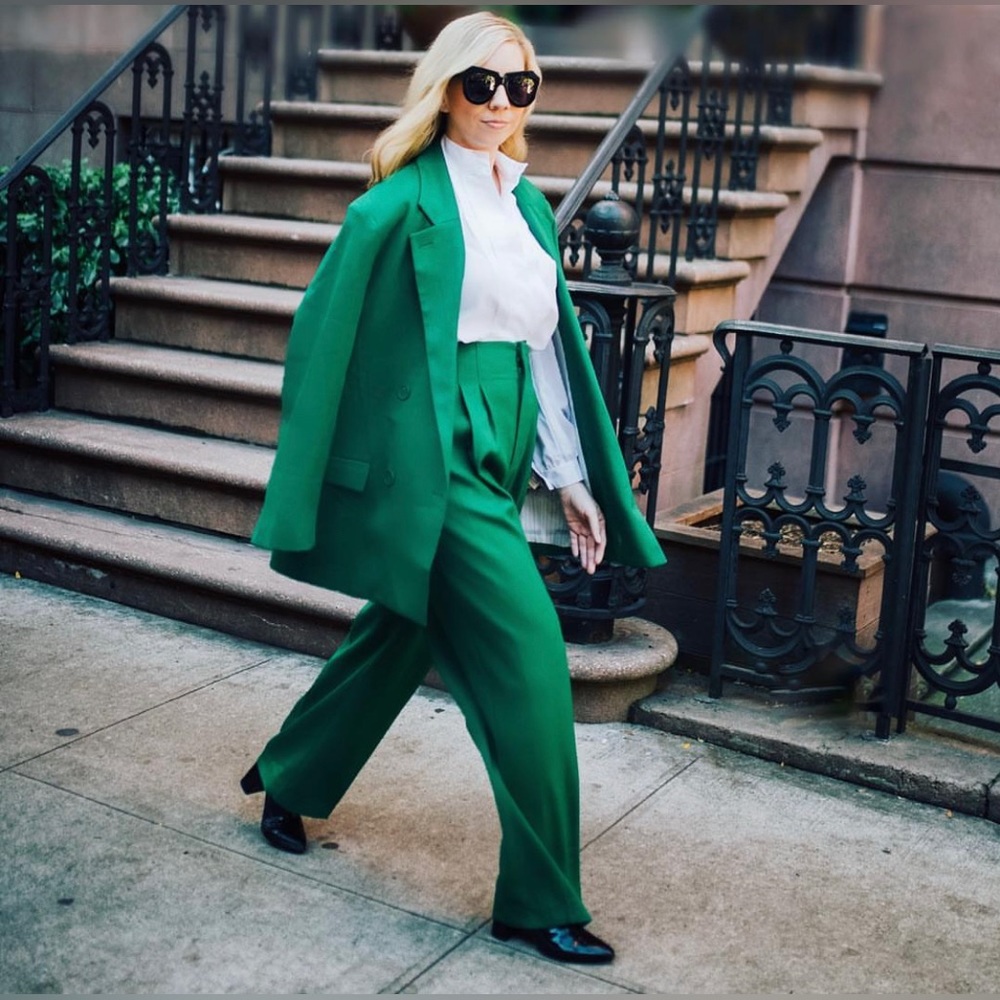 H&M Green Oversized Open Blazer